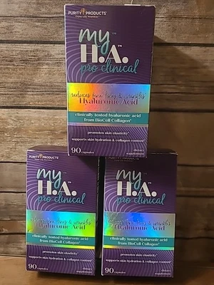Purity Products My H.A. Ácido hialurónico con colágeno BIOCELL 90 CÁPSULAS PAQUETE X3  Foto 1 de 4