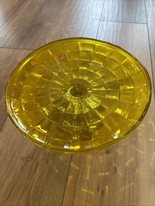 Vintage Wikinger Gelb Ernte Gold Land Handwerk Glas Kuchenständer 70er Jahre Aufkleber - Bild 1 von 6