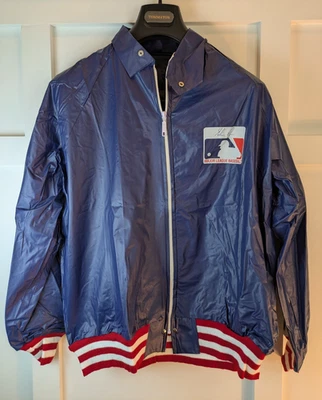 VTG 80s 90s Nolan Ryan Jacket - Blue Rain Coat - Mens MEDIUM- MLB - Image 1 of 4