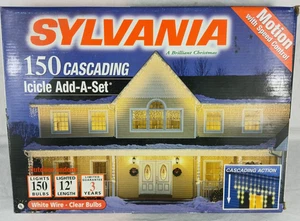 Sylvania 150 kaskadierende Eiszapfen Lichter Add A Set weiß klar Multi Geschwindigkeitsregelung - Bild 1 von 5
