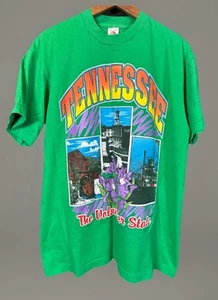 ✨Vtg 90s Tennessee Volunteer State Shirt Single Stitch USA Green Size M EUC✨ - Picture 1 of 7