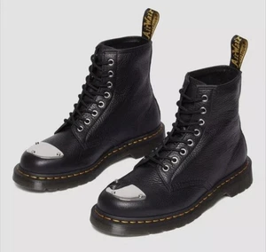 Stivali Dr. Martens 1460 Lunar Toe Plate in pelle con zip giungla neri taglia 11M 12L - Foto 1 di 8