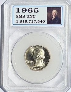 1965 SMS WASHINGTON  QUARTER  UNCIRCLATED - Picture 1 of 2