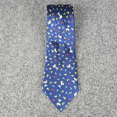 Corbata vintage Peanuts 50th Joe Cool Snoopy Woodstock RN73469 seda 3,5"x 61,5" Foto 1 de 4