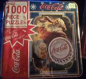 Coca Cola Santa Christmas - New Sealed Tin - 1000 Piece - Puzzle 20x27 - Picture 1 of 3