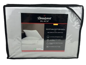 Beautyrest Black TWIN Gray Sheet Set Egyptian Cotton Rich 1000 Thread Count Soft - Picture 1 of 12