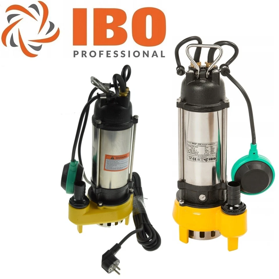 DAMBAT/IBO Fäkalienpumpe Schmutzwasserpumpe 250W Tauchpumpe Partikel bis 18 mm WQF250