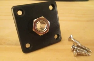 Genuine Epiphone Jack & Square Jack Plate BLACK for Les Paul SG Guitar Bass - Picture 1 of 2