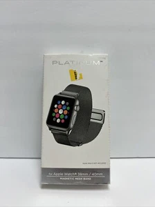 Platinum Magnetic Stainless Steel Mesh Band for Apple Watch 38mm and 40mm-Silver - Picture 1 of 2