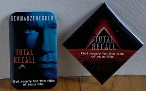 Total Recall Pinback Button Vintage Film Werbe 2er Set Schwarzenegger - Bild 1 von 5