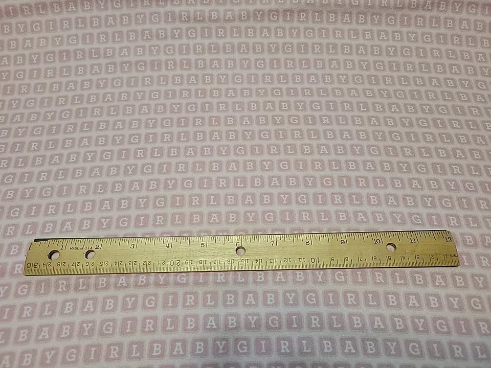 2 Yards Pink Riley Blake Baby Girl Flannel Fabric - Image 1 of 1