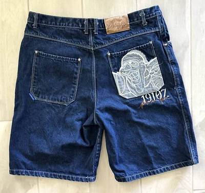Rare Y2K Platinum FUBU 19107 Fat Albert THE BROWN HORNET Denin Shorts 40 Waist - Image 1 of 4
