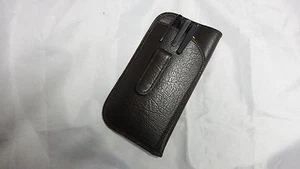 Brown pocket clip eyeglass case with pouch retro - Picture 1 of 1