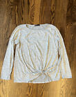 Gibson Nordstrom Long Sleeve Gray Flecked Front tie Shirt. size Medium