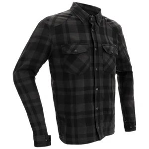 Riacha Forest Shirt Black/Dark Grey Regular Fit -Mens Motorcycle/Motorbike Shirt - Picture 1 of 8