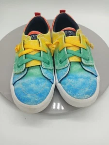 Niñas Talla 11M Arco Iris Brillante Bote Top Sider Skate Sperry Informal Zapatos sin cordones - Imagen 1 de 8