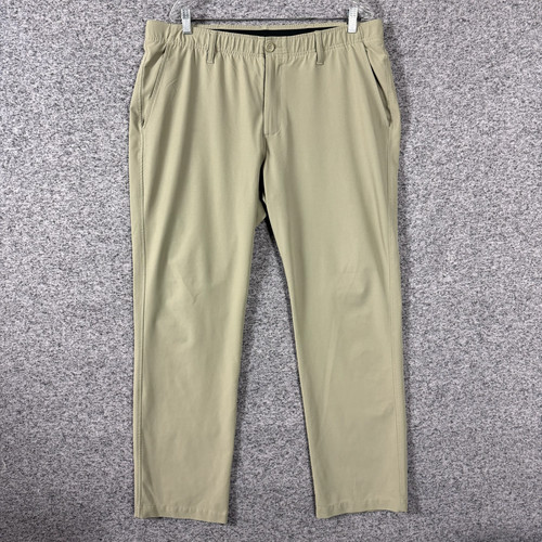 Pantalone uomo Under Armour taglia 40 32 beige poliestere elastico in vita gamba dritta