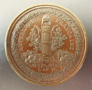 FRANCE- YEAR VI-1797/98 - COUNCIL OF THE FIVE HUNDRED - BRONZE- VERY RARE - Picture 1 of 2