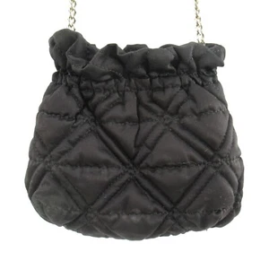 Borsa a mano trapuntata a tracolla donna nera foderata in nylon tracolla a catena borsetta - Foto 1 di 14