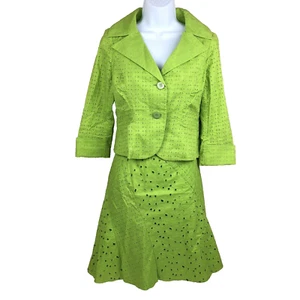Bandolino Gonna Tuta Donna P4 Verde Blazer e Gonna Cotone Vintage - Foto 1 di 14