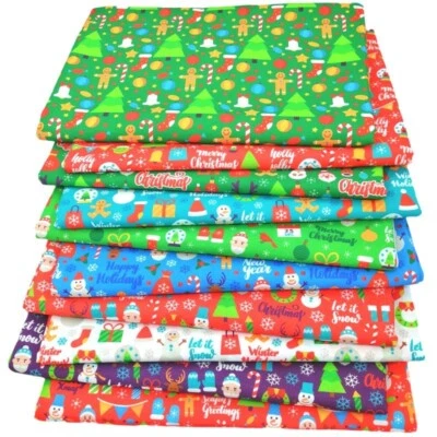 70 Pcs Assorted Cotton Fabric Christmas Squares 10x10 for Quilting & Patchwork - Image 1 of 4