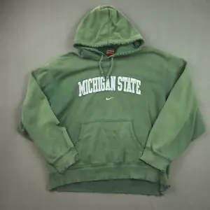 VTG 2000s Michigan State Spartans Mens L Distressed Green Faded Sports USA - Picture 1 of 8