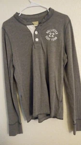 Grey Hollister Long Sleeve Shirt With Buttons Size Xl - Picture 1 of 3