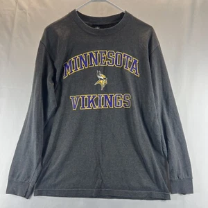NFL Team Apparel Gray Crewneck Long Sleeve Minnesota Vikings Shirt Unisex Size M - Picture 1 of 16