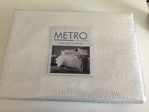 5pc - M Corfu King Quilt Cover Set White + 2 Euro P/Case BNIP RRP $279.99 - Picture 1 of 7
