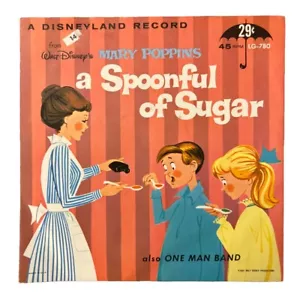 Disney MARY POPPINS 7” 45 Record A Spoonful Of Sugar LG780 1964 - Picture 1 of 8