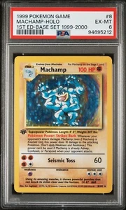 PSA 6 - Pokemon Base Set Machamp - 4th Print - 1999-2000 - 8/102 - POP 36 - Picture 1 of 2