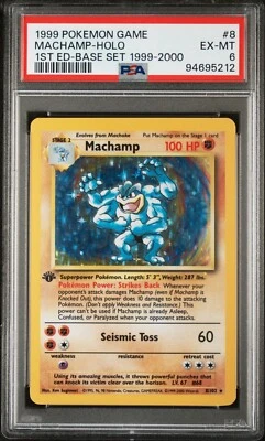 PSA 6 - Pokemon Base Set Machamp - 4th Print - 1999-2000 - 8/102 - POP 36 - Image 1 of 2