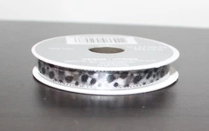 Ribbon Bow-tique Celebrate It 3/8"x 3 yards Silver Black Leopard Print S13 - Picture 1 of 2