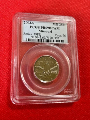 2003 MO QUARTER PCGS PR69DCAM MISSOURI - Image 1 of 2