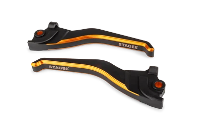 Bremshebelset Stage6 CNC schwarz / orange Yamaha Aerox bis 2012 - Bild 1 von 4