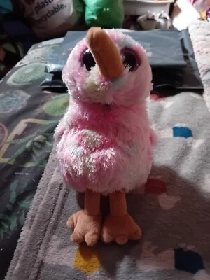 Ty Silk Boos Kiwi, Pink Glittery Plush Toy - Image 1 of 4