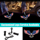 2X Led Car Door Welcome Us American Flag Wing Bald Eagle Projector Shadow Light