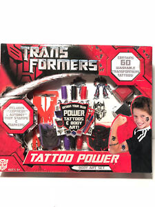 TRANSFORMERS ~ TATTOO POWER ~ TATTOO DESIGN KIT ~ 60 WASHABLE TATTOOS ~ NEW