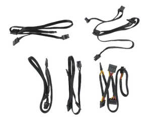 6-Pin Assorted PSU Cables, x2, x3, x4 SATA, Black, 5 Pack - Picture 1 of 8