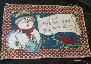 Snowman Winter Design Tapestry Craft Pillow 13.5 x 8.5 And Heaven and Nature - Picture 1 of 3
