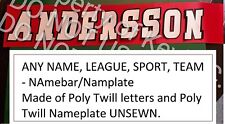 Custom Hockey NHL (Any League) Jersey Namebar Nameplate UNSEWN - Any Name Color