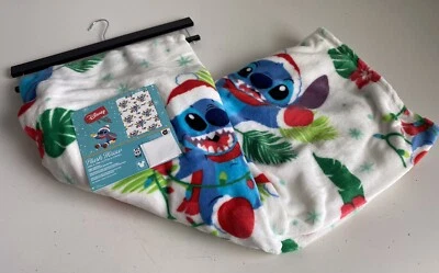 Disney Stitch With Mittens Winter Christmas Santa Hat Throw Blanket 50 X 70” NEW - Image 1 of 4