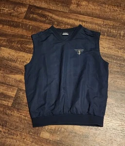 Nike Golf marineblau massiv kariert Pullover Windschutz Weste Herren M maßgeschneidert - Bild 1 von 10