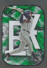 CHIPPER JONES 2000 FLEER SKYBOX E-X #9 E-XCEPTIONAL GREEN  DIE-CUT 416/999 NRMT