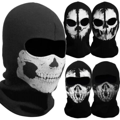 Unisex Ghost Print Balaclava Hood Face Mask For War Game Halloween Cosplay US