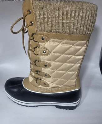 Botas de nieve de invierno para mujer talla 9 color tostado negro pato bota 3M Thinsulate impermeables Foto 1 de 4