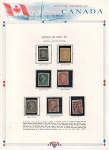CANADA 1870-1893 COLLECTION OF 21 QUEEN VICTORIA STAMPS ON 3 WHITE ACE PAGES - Picture 1 of 3