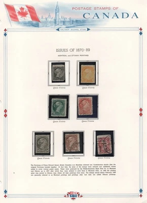 CANADA 1870-1893 COLLECTION OF 21 QUEEN VICTORIA STAMPS ON 3 WHITE ACE PAGES - Image 1 of 3