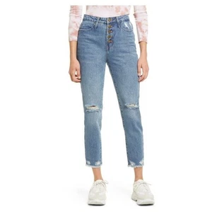 PTCL Women's High Waist Distressed Button Fly Jeans in Med Vintage Size 29 $45 - Picture 1 of 4