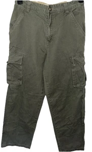 Plugg Jeans Youth taglia 18 verde pantaloni cargo skater larghi 29”W 30” cuciture interne - Foto 1 di 5